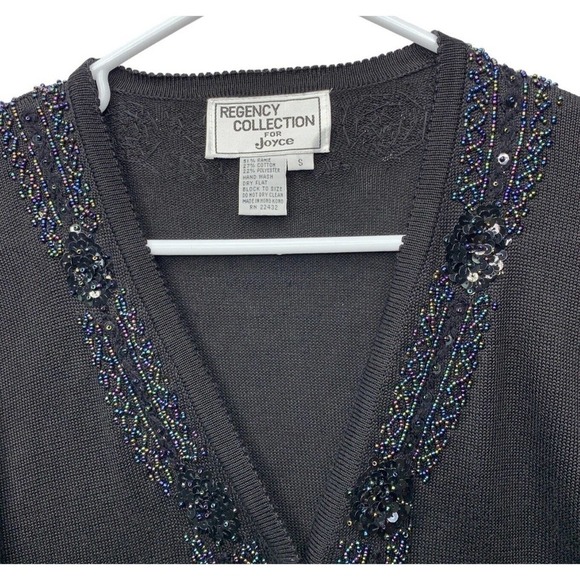 Regency Collection for Joyce Sequin Beaded Party Sweater Womens Small VTG 80s - Picture 4 of 12